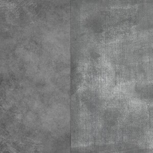 May include: A close-up of two different textured surfaces. The left side is a smooth, gray surface with a subtle mottled pattern. The right side is a textured, gray surface with a woven pattern.