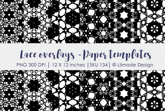 Lace Pattern Lace Paper Template Photoshop Overlay Damask Etsy