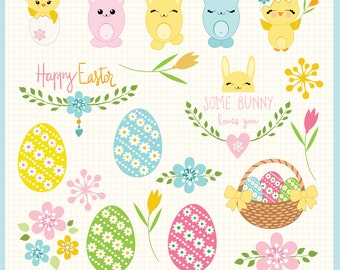 Easter clipart, Easter bunny clipart, Easter egg, some bunny loves you, Easter chick clipart, Easter sublimation design, P465