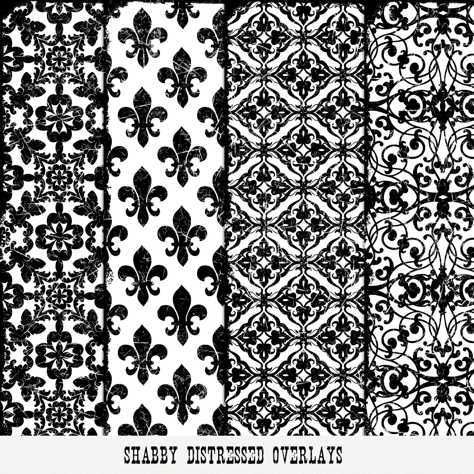 Shabby Worn Overlays, PNG Templates, Photoshop Templates, Paper ...