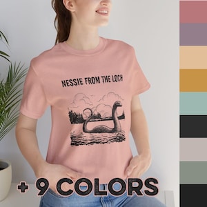 Nessie from the Loch Tee, Nessie Loch Ness Monster T-Shirt, Cryptid Tee, Unisex Jersey Short Sleeve Shirt, Loch Ness