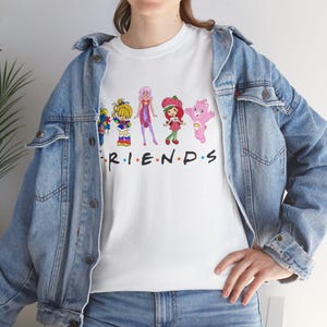 Cute Friends Cartoon-T-shirt, vriendschapsshirt, anime-T-shirt, cadeau voor besties, retro cartoonmerchandise, T-shirt uniseks