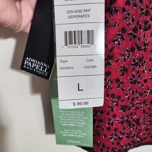 Top vintage in seta con collo alto e perline Adrianna Papell, taglia grande, da donna immagine 5