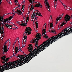 Top vintage in seta con collo alto e perline Adrianna Papell, taglia grande, da donna immagine 6