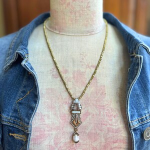 Delicate Beaded Art Deco Style Pendant Necklace | Layering Necklace | Gifts for Her