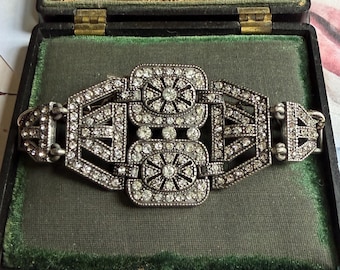 Art Deco Rhinestone Vintage Shoe Buckle Bracelet