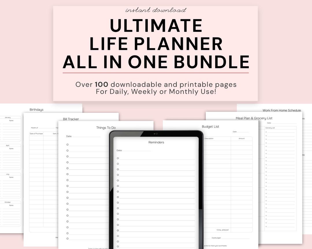 Ultimate Life Planner All in One Bundle, 2025 Life Planner, Digital ...