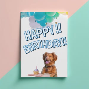 Cartão de aniversário engraçado, modelo de cartão de aniversário para impressão PNG, cartão de felicitações engraçado, download instantâneo, tamanho de meia letra, PNG, PDF para impressão