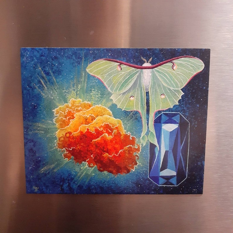 Magnet of original artwork by LaurenHillDesigns.com 3x3 3/4 inch mini painting magnet image 1