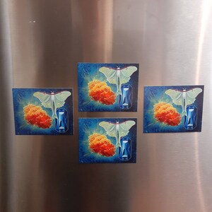 Magnet of original artwork by LaurenHillDesigns.com 3x3 3/4 inch mini painting magnet image 2