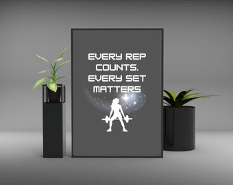 Workout Motivation Quotes Print - Home Gym Fitness Poster (Digital Download)