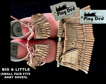 Leather Shoe Kilties Tassels Golf-Baby & Me set of 2 matching pairs