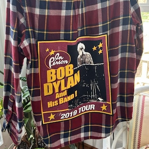 Bob Dylan 2019 tour upcycled flannel long-sleeve shirt