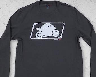 Motorcycle Sportbike Racer Logo Long Sleeve T-Shirt | for Riding Enthusiasts, Mens Womens Unisex tee