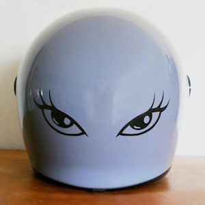 Reflective Female Girl Cartoon Eyes Vinyl Decal Sticker (for car, motorcycle, Helmet, bumper, window, Phone, laptops) Black White Reflective