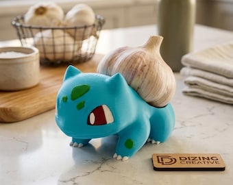 Bulb-a-Knoflookhouder of -planter - 3D-geprint gamercadeau - Bulbasaur-geïnspireerd