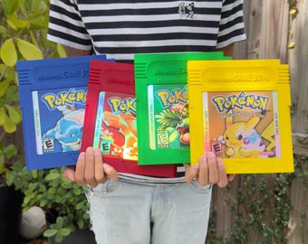 XL Pokémon GBC Cartridge Set – Pikachu, Charizard, Blastoise & Venusaur Wall Art