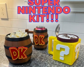 Nintendo Snack Kit: DK Barrel, Mario Bros Ice Cream Pint Holder