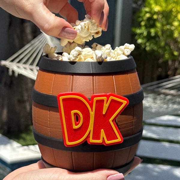 Donkey Kong Barrel | Retro Game Room Decor | 3D Printed DK Collectible