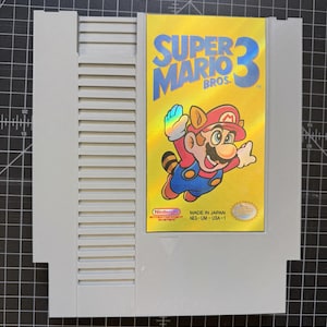XL スーパーマリオブラザーズ 3 NES カートリッジ | レトロ 任天堂 壁飾り | ホログラフィック アート
