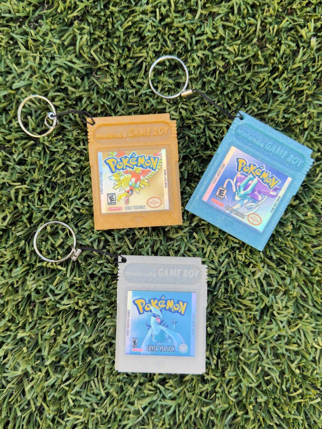 Pokémon Crystal, Gold & Silver Gameboy Keychain Set - Etsy