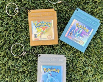 Pokémon Crystal, Gold & Silver Gameboy Keychain Set