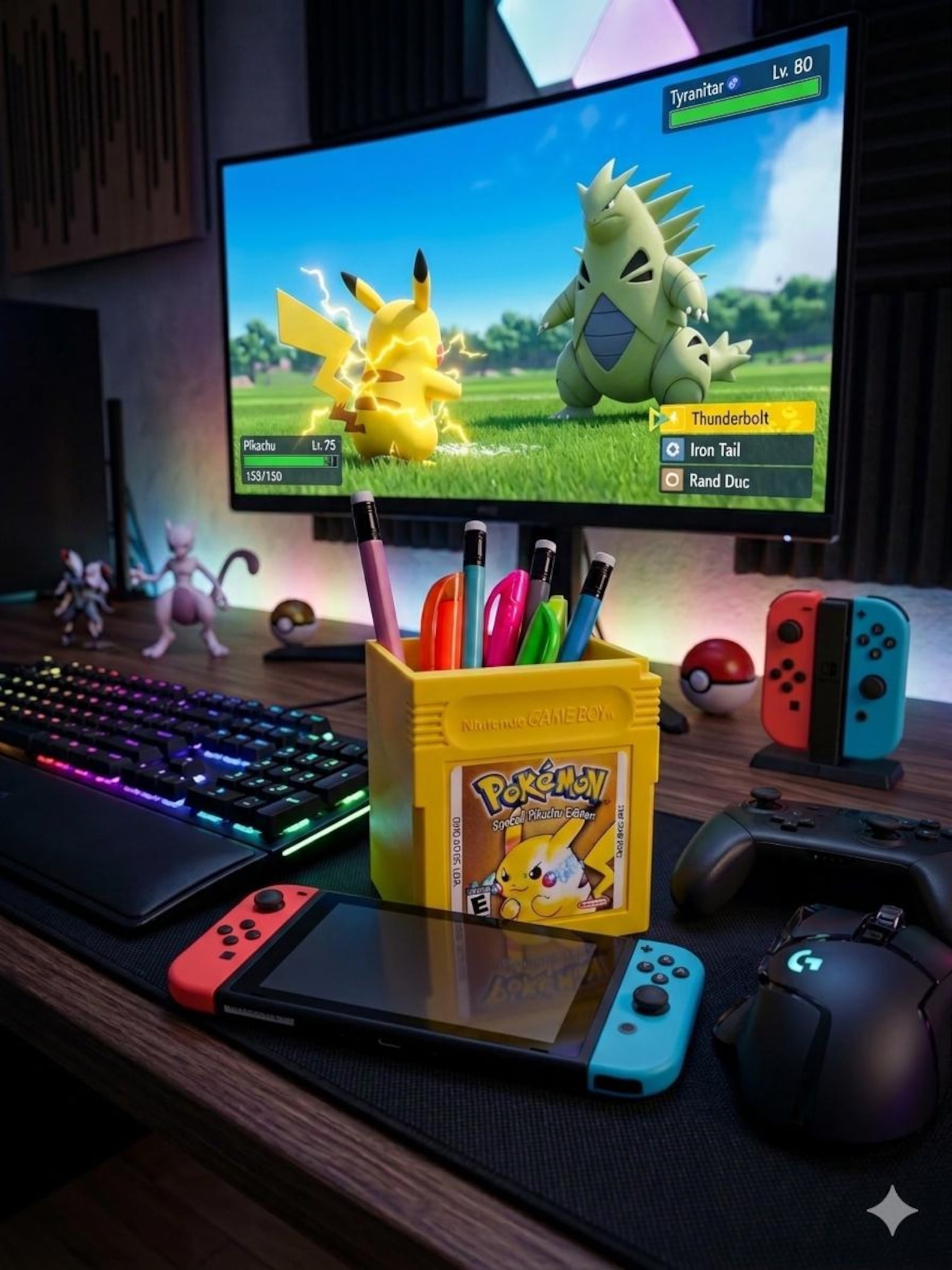 Custom Pokemon Game Boy Color Desk Organizer | Retro Pen Holder ...
