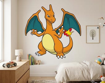 Fantasy Dragon Wall Decal, UV Printed Gamer Room Sticker, Kids Decor