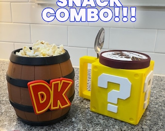 Nintendo Gift Set | Donkey Kong Snack Barrel and Mario Block Pint Holder