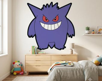 Ghost Wall Decal, Bedroom Decor, Large Ghost Gamer Wall Sticker, Removable Vinyl Wall Art, Multiple Sizes