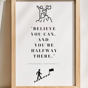 Printable Wall Art Prints, Theodore Roosevelt Quote, Home Decor, Inspirational Quotes, Motivational Poster, Downloadable Digital Download