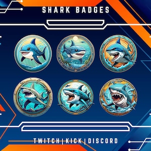 Twitch Sub Badges | Shark Badges | Bit Badges | Sea Animal Sub Badges | Twitch Subscriber Badges | Streaming Badges.