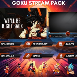 Twitch Go-Ku Stream Screens | Anime Overlay Pack | 4x Screens, Panels & More | Gaming Overlays For Twitch, YouTube, Kick |
