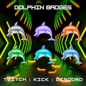 Twitch Dolphin Sub Badges | Sea Animal Badges | Streaming Badges | Loyalty Badges | Twitch Sub/Bit Badges | Digital Download.