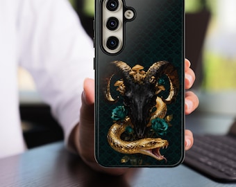 Robuste motif serpent et tête de mort | Motif écailles de serpent, housse de protection pour téléphone
