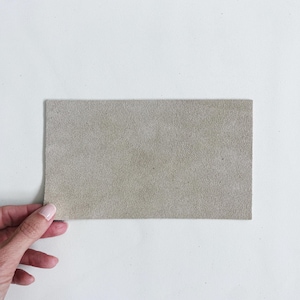 Beige Suede Leather Sheet, colored cowhide, soft, plush, flexible genuine leather, 3 oz lux suede leather, 4x7 inch / 12x19cm size