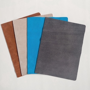 Suede Leather Sheets, 8x10 inch / 19x26 cm, 3 ounce garment leather in smooth, flexible, quality cowhide in various color options