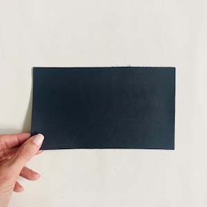 Navy Blue Leather Sheet, colored cowhide, smooth, flexible genuine leather, 2 oz garment leather, 4x7 inch / 12x19cm size
