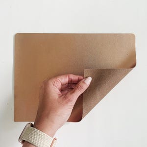 Rose Gold Leather Sheet, shiny, metallic cowhide, smooth, flexible genuine leather, 2 oz garment leather, 8x10 inch / 19x26cm size