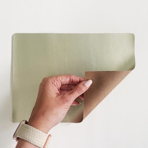 Metallic Gold Leather Sheet, shiny gold cowhide, smooth, flexible genuine leather, 2 oz garment leather, 8x10 inch / 19x26cm size
