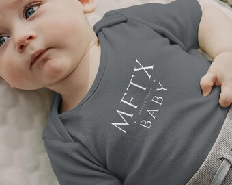 Marble Falls Baby Bodysuit - Stylish MFTX City Abbreviation Onesie | Texas Baby