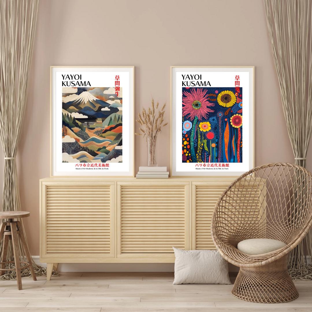 Yayoi Kusama Mount Fiji Poster | Japanese Mountain Poster