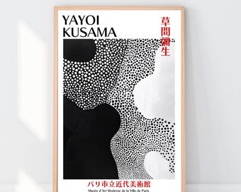 Yayoi Kusama Art Print | Japanese Black & White Abstract Poster | Modern Japandi Decor | Kusama Inspired Wall Art | Yayoi Kusama Poster