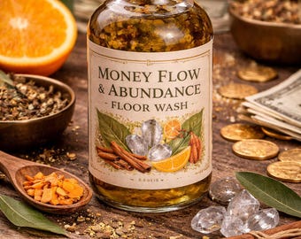 Money Flow & Abundance Floor Wash – Prosperity Ritual, Financial Cleansing, Spiritual Floor Wash