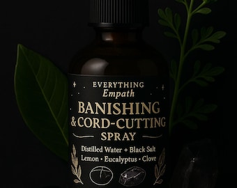 Banishing & Cord-Cutting Spray – Black Obsidian and Smoky Quartz – Energy Clearing Mist – Toxic Relationship Detox
