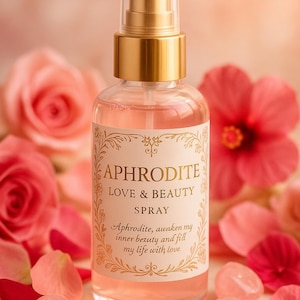 Aphrodite Love & Beauty Spray – Romantic Body Mist for Self-Love, Confidence, and Sensuality – Crystal-Infused, Rose Water, Luxury
