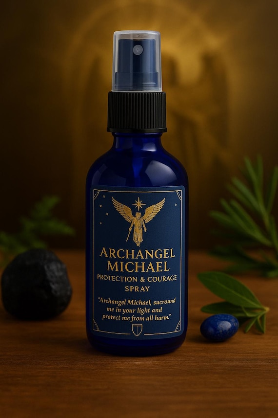 Archangel Michael Protection & Courage Spray – Crystal-Infused Energy Shield Mist