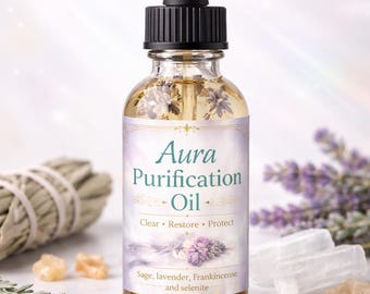 Aura Purification Oil – Energy Cleansing & Spiritual Reset - Sage, Lavender  Selenite Blend