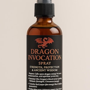 Dragon Invocation Spray – Strength, Protection & Ancient Wisdom | Dragon’s Blood Ritual Mist | Spiritual Warrior Energy Spray