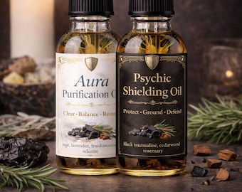 Aura Purification & Psychic Shielding Oil Duo – Energetic Protection for Empaths
